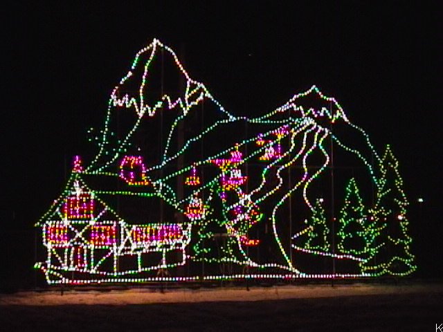 Mountain Ski Lodge and Skiers